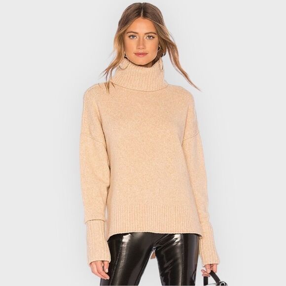 Joie Sweaters - Joie Lirona Turtleneck Wool Blend Sweater in Soft Camel